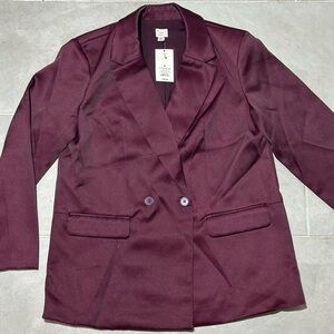a new day Purple Blazer Structured Suit Jacket